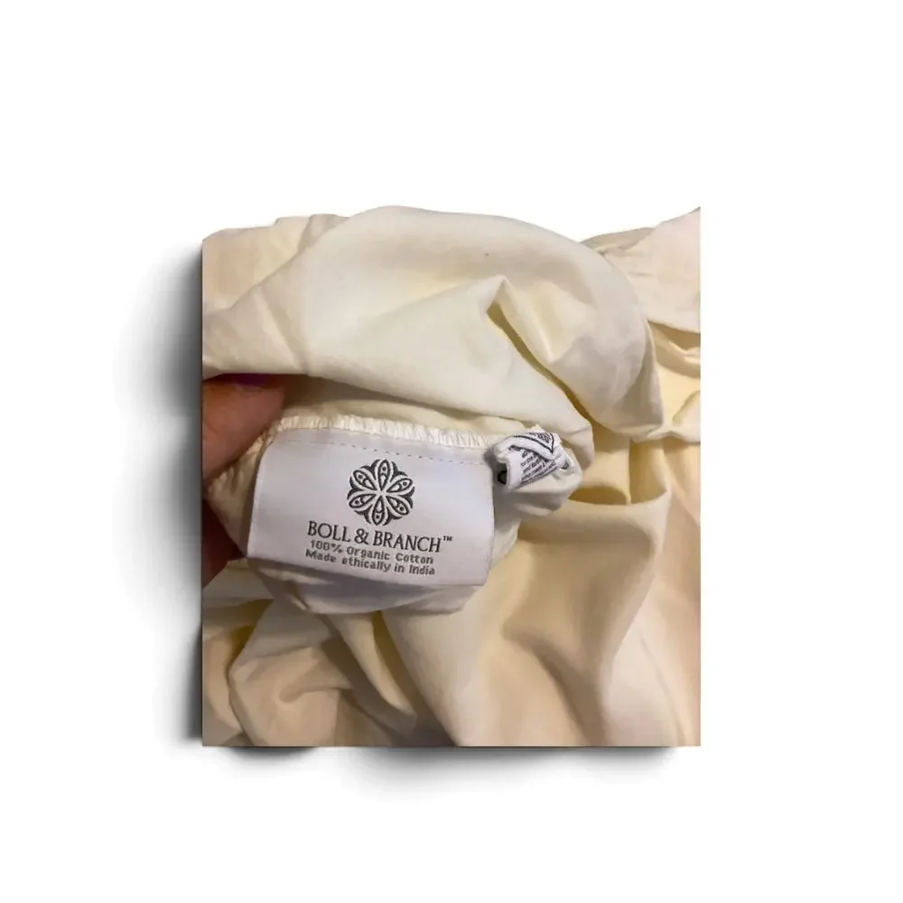 Boll & Branch California King Organic Cotton 3-Piece Sheet Set Ivory